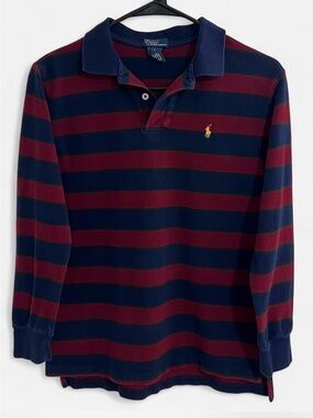 Vintage 90s Ralph Lauren Striped Long Sleeve Rugby Polo